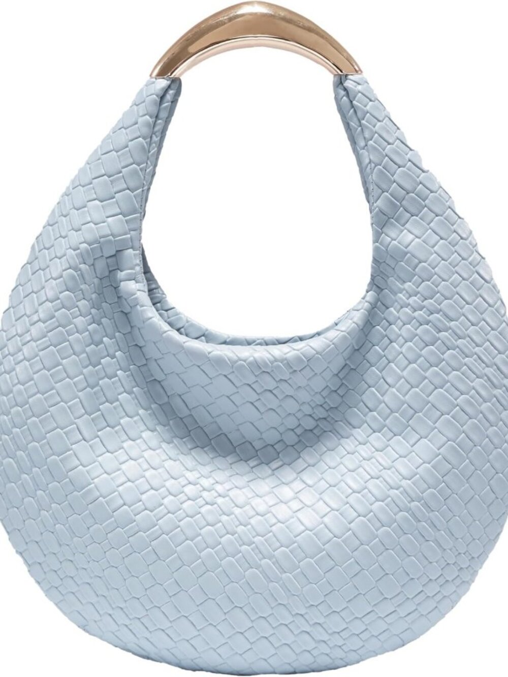Elegant Boho Chic Braided Hobo Tote Bag - Woven PU Leather Crescent Purse